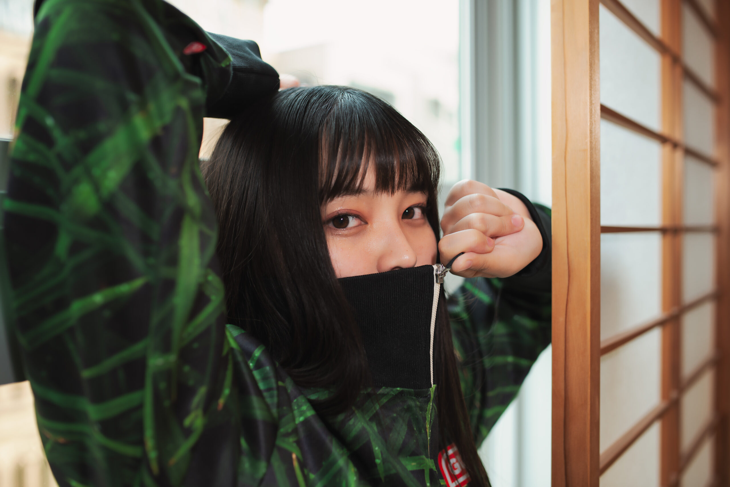 High-neck track jacket zip up
