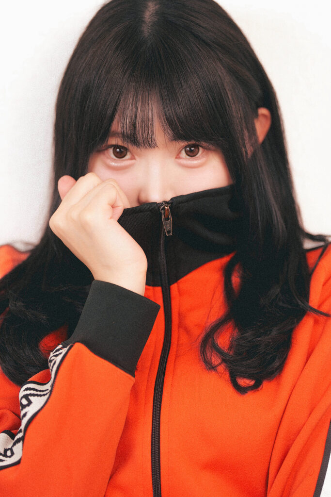 model alone, no torso in frame, the collar closed